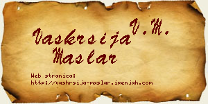Vaskrsija Maslar vizit kartica